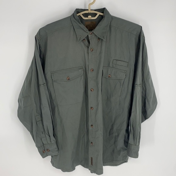 Flyshacker Men's Green Casual Button-Down Shirt 100% Cotton size Large - Picture 2 of 10